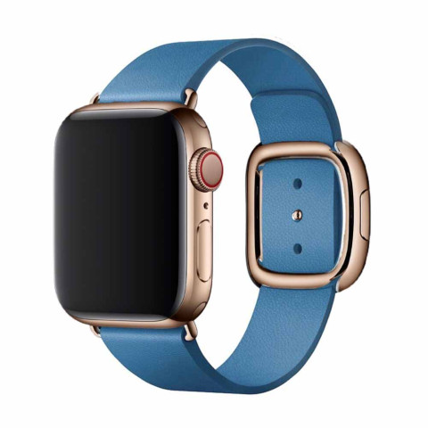 Кожаный ремешок Modern Buckle Leather на Apple Watch 42/44/45mm Gold/Cornflower Кожаный ремешок Modern Buckle Leather на Apple Watch 42/44/45mm Gold/Cornflower